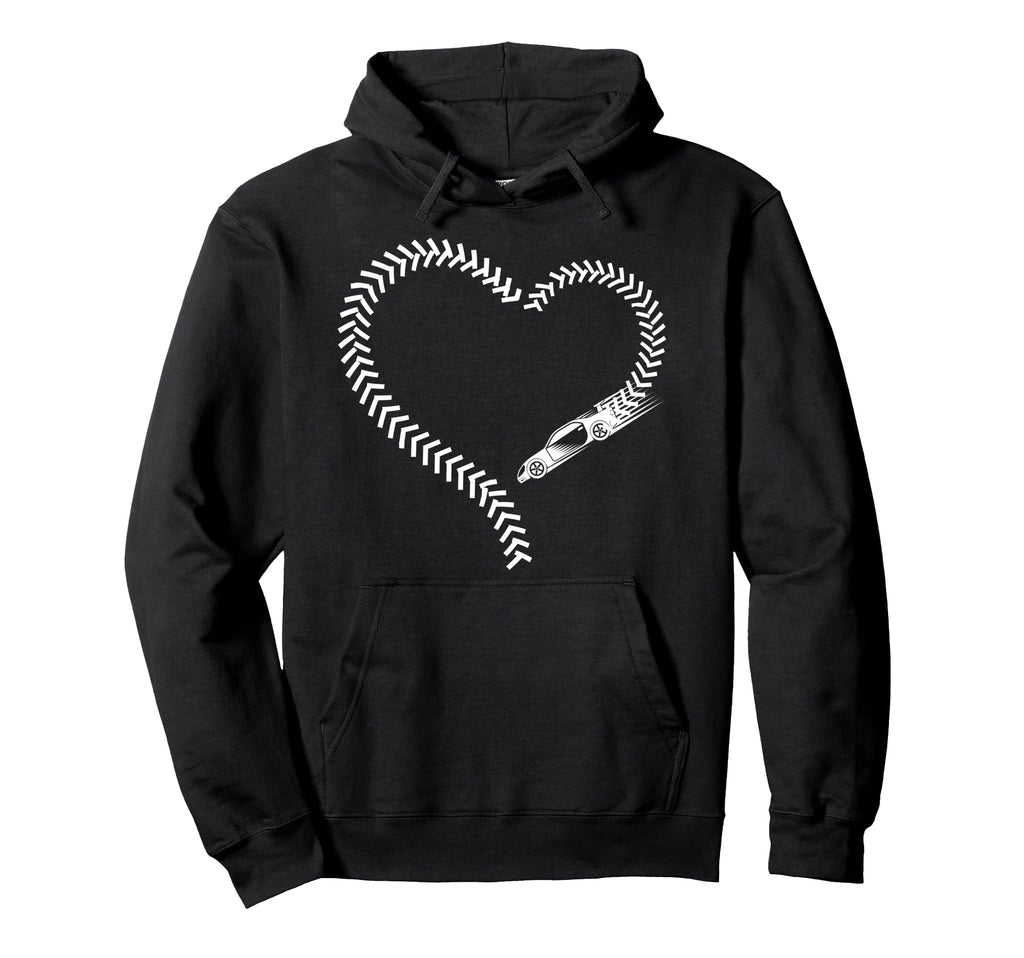 Drag Racing Race Car Heart Hoodie - Trendy Graphic Men Women - T-Shirt, Sweatshirt, Hoodie