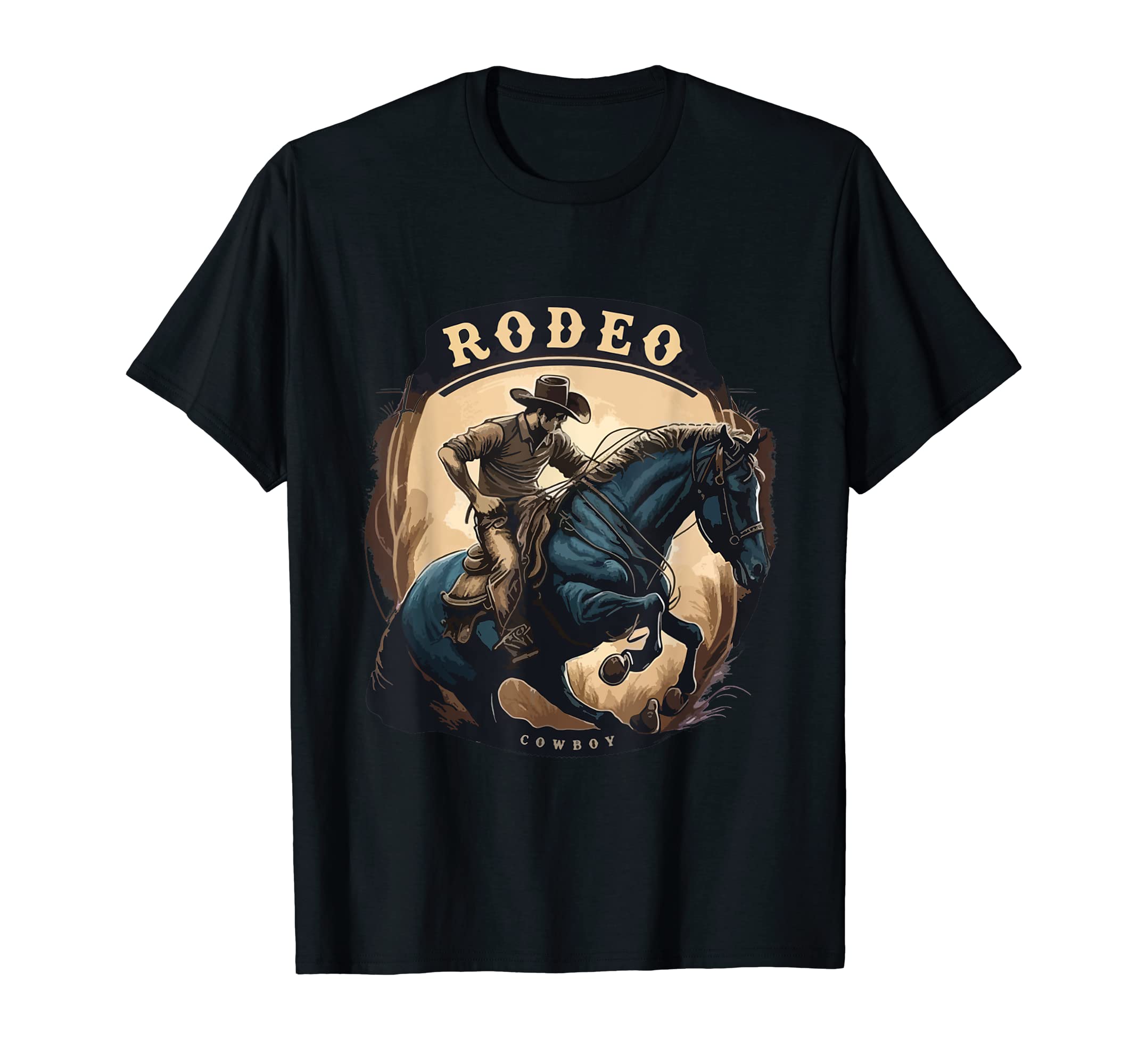Western Horse Riding Rodeo Rider Cowboy T-Shirt - Unique Graphic Men Women - T-Shirt, Sweatshirt, Hoodie