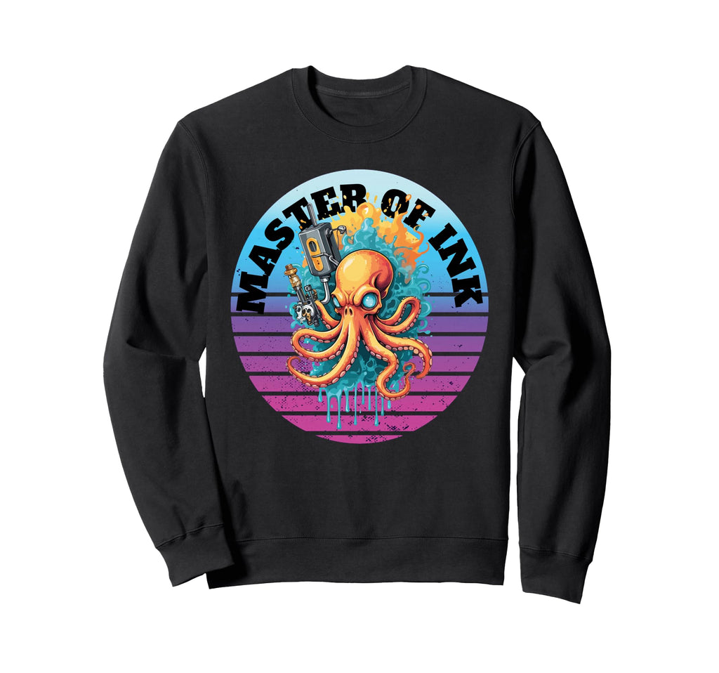 Octopus Tattoo Machine Glowing Sweatshirt - Novelty Apparel for Adults - T-Shirt, Sweatshirt, Hoodie