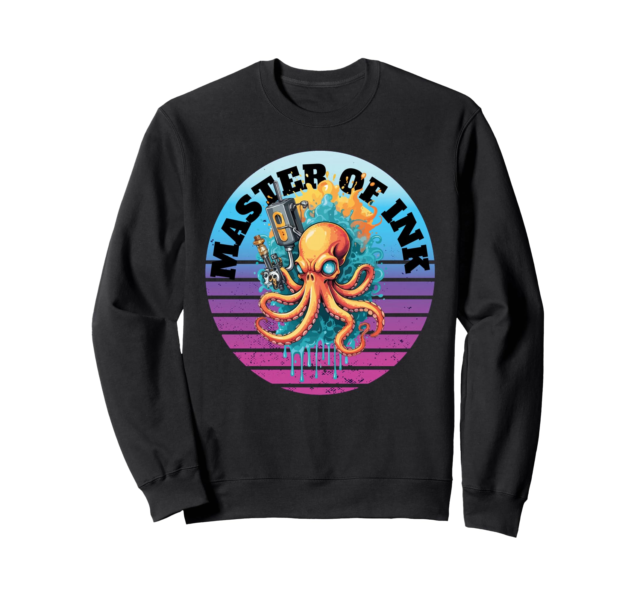 Octopus Tattoo Machine Glowing Sweatshirt - Novelty Apparel for Adults - T-Shirt, Sweatshirt, Hoodie