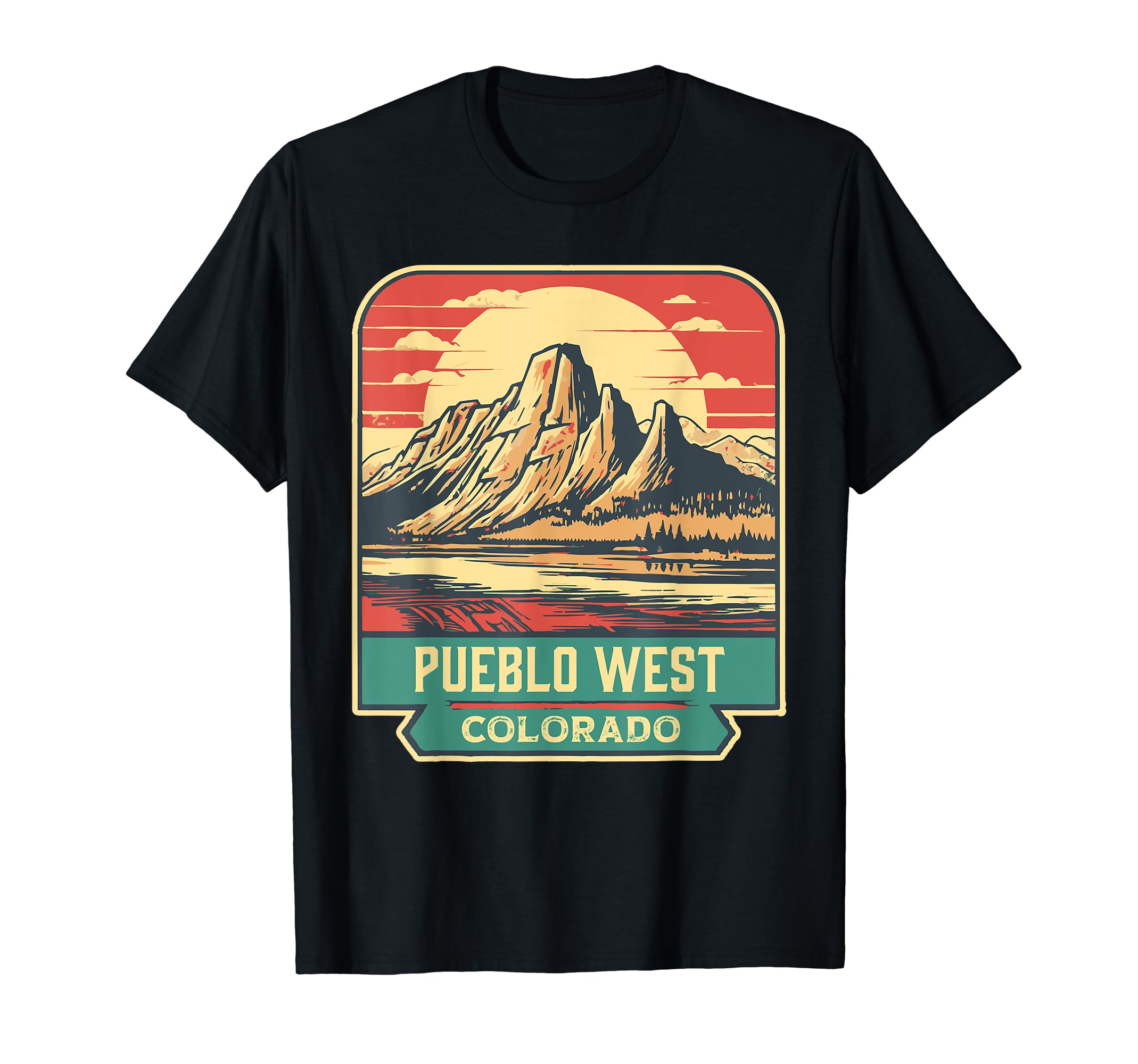 Pueblo West Colorado Mountain Logo T-Shirt - Aesthetic Graphic Unisex - T-Shirt, Sweatshirt, Hoodie