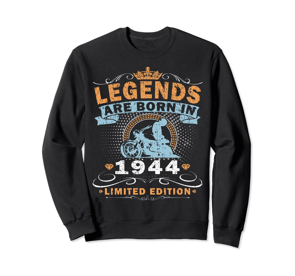 1944 Biker Motorcycle 80 Years Sweatshirt - Minimalist Print for Adults - T-Shirt, Sweatshirt, Hoodie
