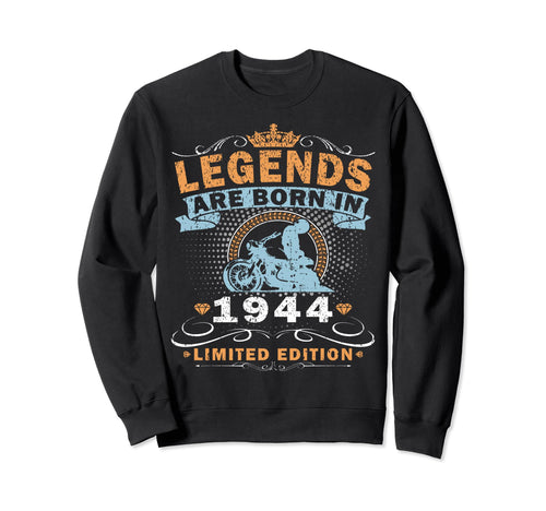 1944 Biker Motorcycle 80 Years Sweatshirt - Minimalist Print for Adults - T-Shirt, Sweatshirt, Hoodie