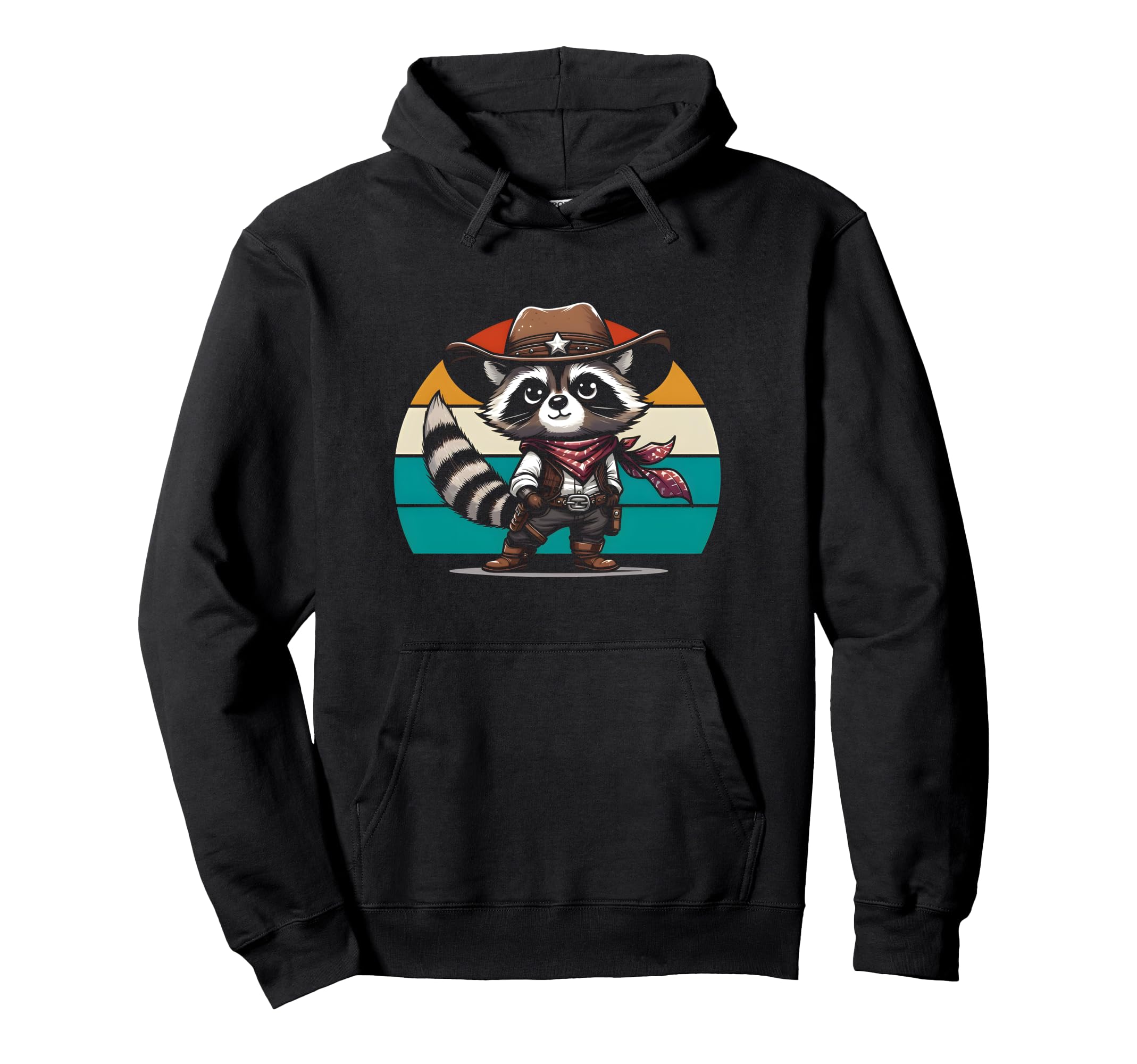 Raccoon Cowboy Cowgirl Western Country Hoodie - Novelty Apparel Men Women - T-Shirt, Sweatshirt, Hoodie