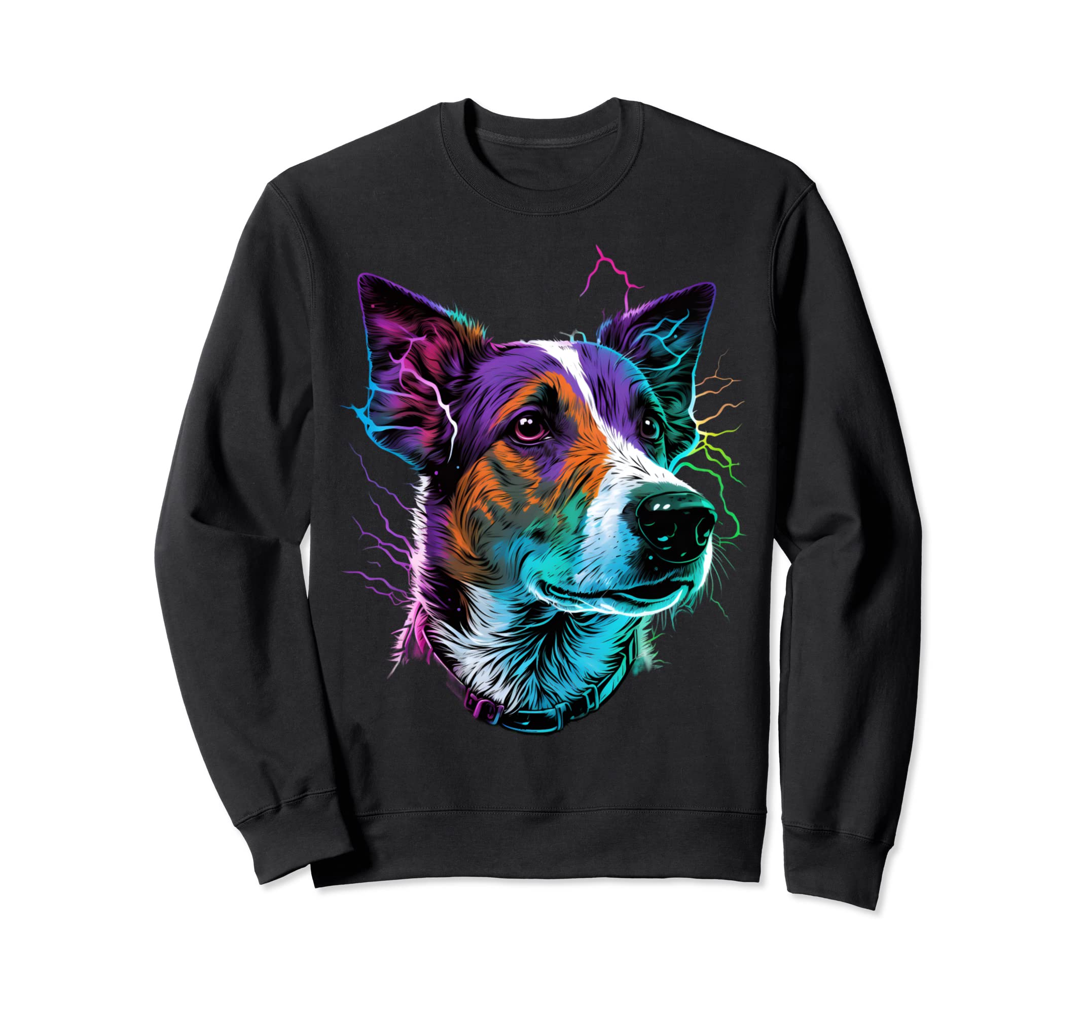 Jack Russell Terrier 80S Synthwave Sweatshirt - Aesthetic Graphic Men Women - T-Shirt, Sweatshirt, Hoodie