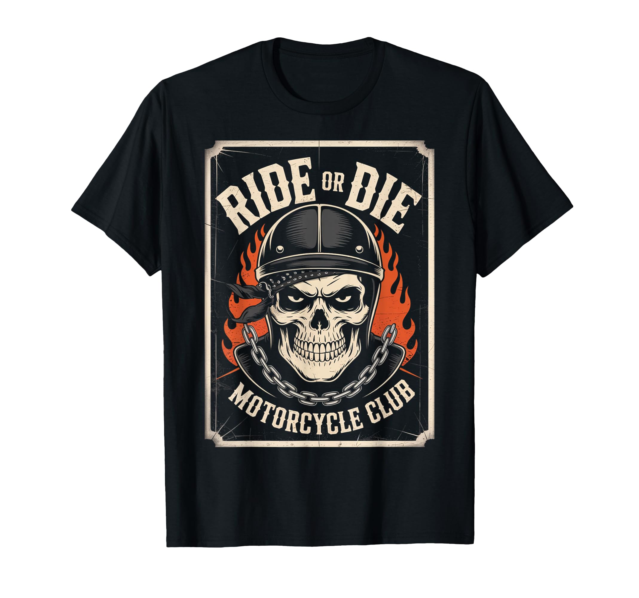 Skull Biker Motorcycle Motorcycle T-Shirt - Custom Art Print for Adults - T-Shirt, Sweatshirt, Hoodie