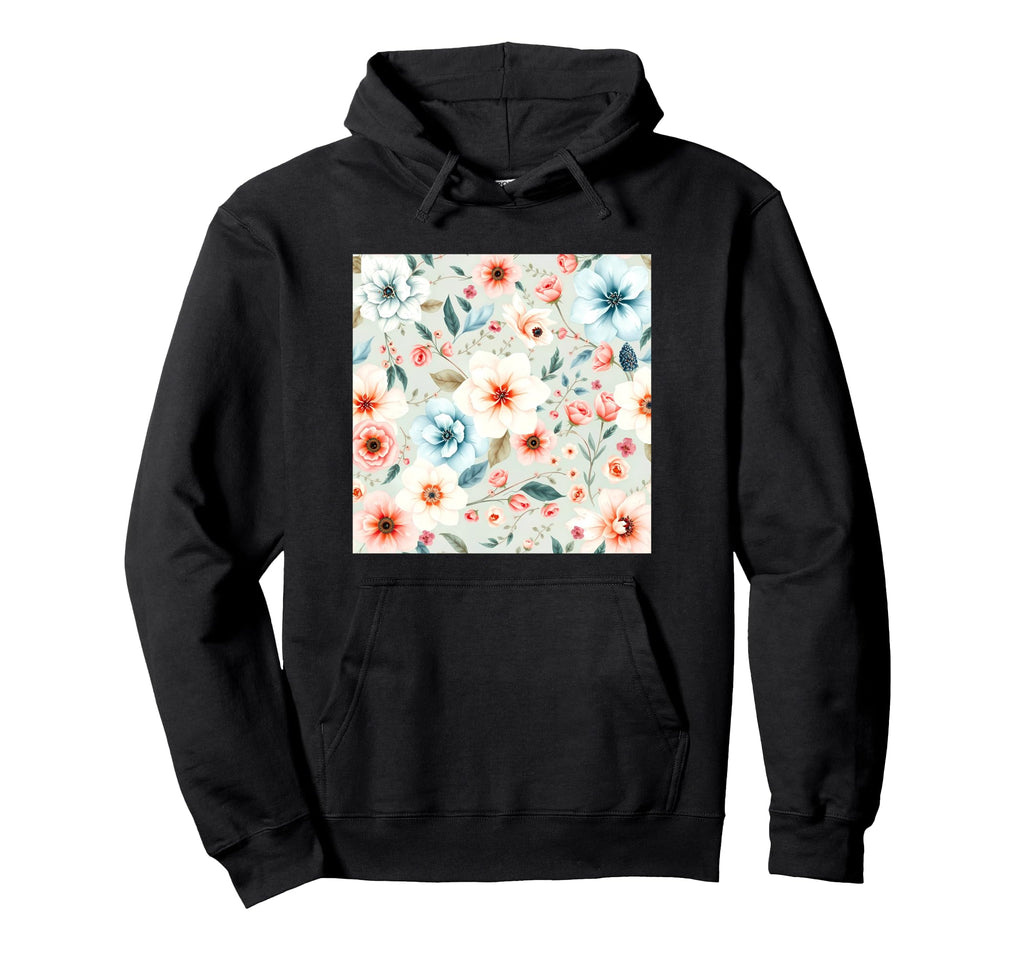 Rustic Watercolor Flowers Aesthetic Hoodie - Novelty Apparel for Adults - T-Shirt, Sweatshirt, Hoodie