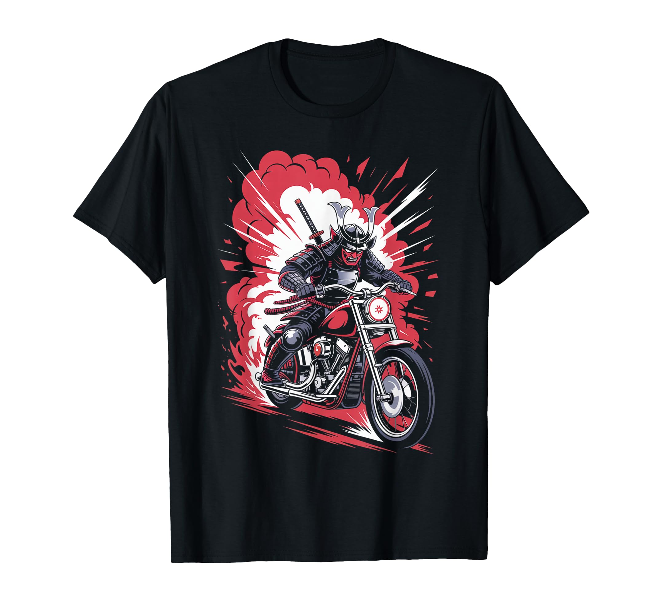 Samurai Biker Riding Motorcycle Outfit T-Shirt - Unique Graphic Men Women - T-Shirt, Sweatshirt, Hoodie