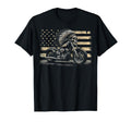 Us Flag Biker Motorcycling Riding T-Shirt - Aesthetic Graphic for Adults - T-Shirt, Sweatshirt, Hoodie