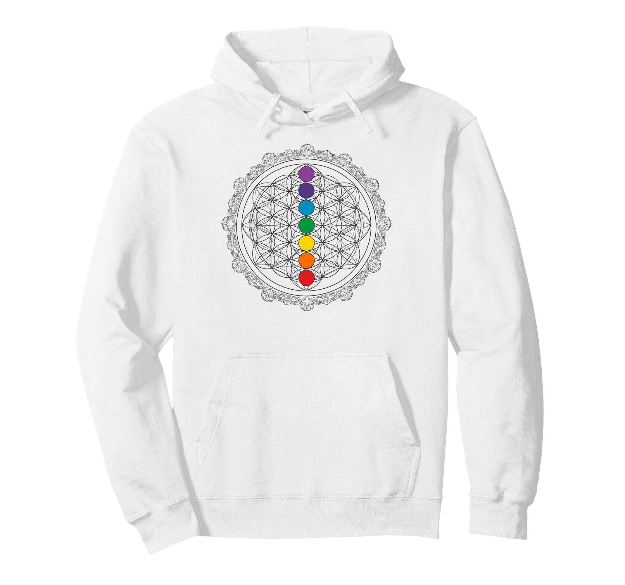 Chakras Mandala Yoga Meditation Hoodie - Casual Everyday Wear Men Women - T-Shirt, Sweatshirt, Hoodie