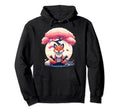 Peaceful Fox Meditation Under Cherry Hoodie - Streetwear Style for Adults - T-Shirt, Sweatshirt, Hoodie