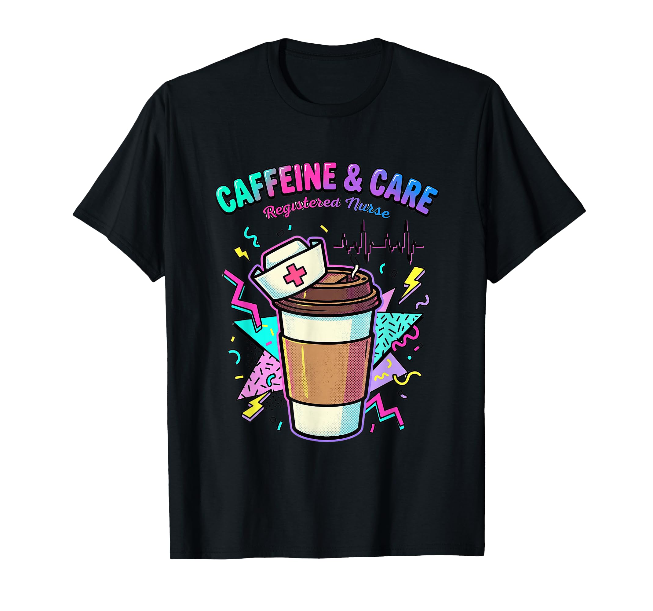 90S Nurse Coffee Lover Gift Aesthetic Rn T-Shirt - Graphic Print Unisex - T-Shirt, Sweatshirt, Hoodie