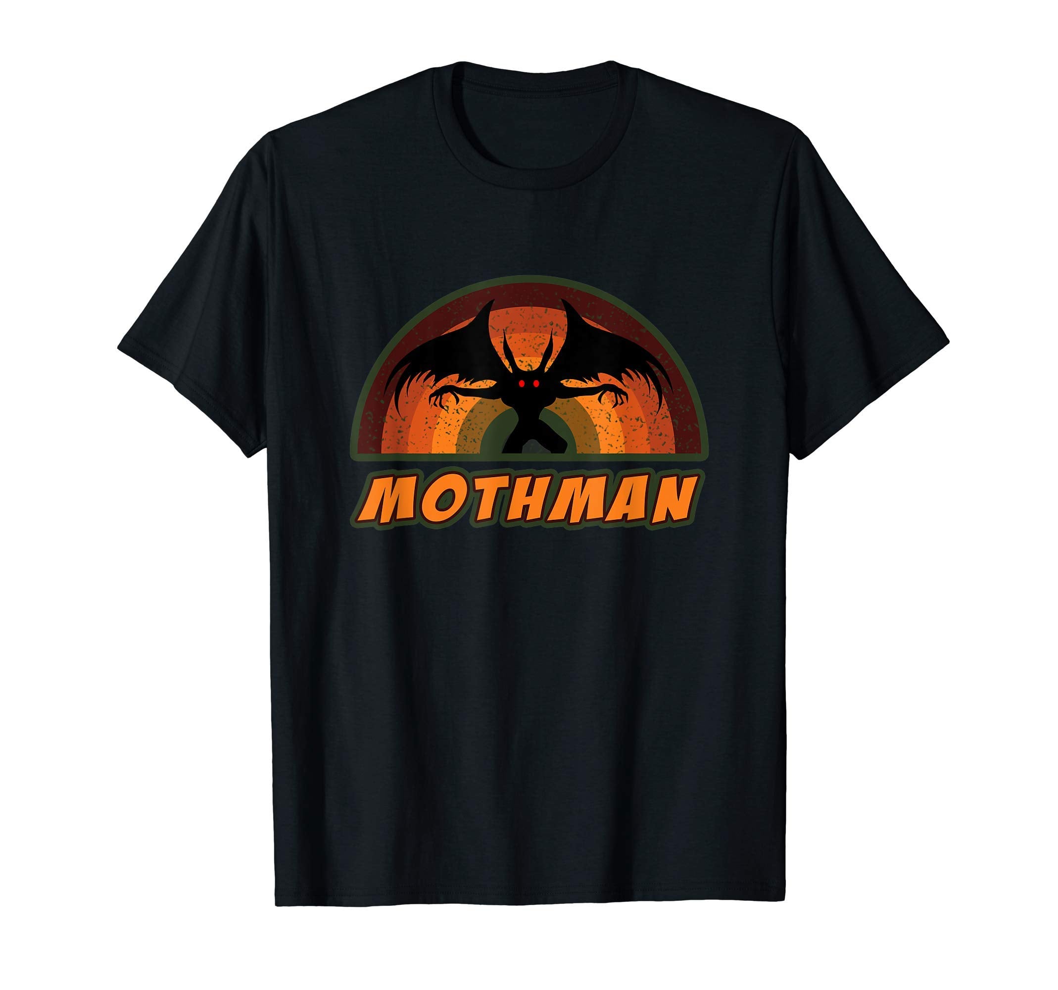 Orange Sunset Red Eyed Mothman T-Shirt - Fun Novelty Design Men Women - T-Shirt, Sweatshirt, Hoodie