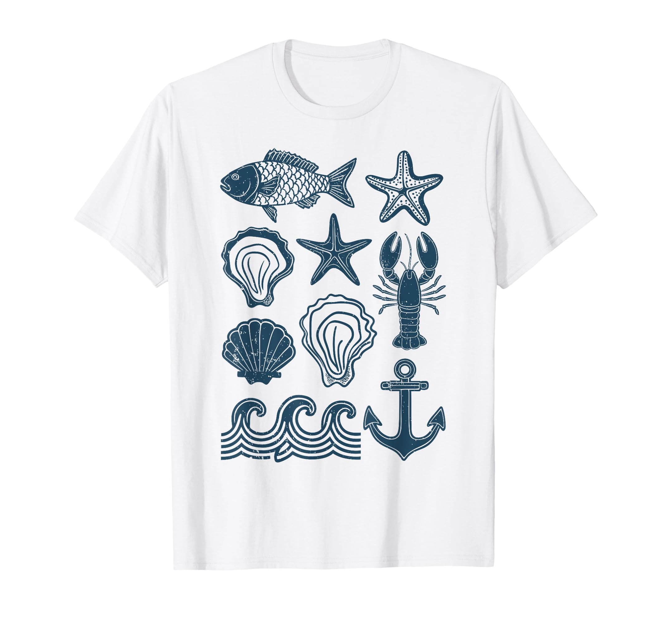 90S Fisherman Aesthetic Fish Beachy T-Shirt - Minimalist Print for Adults - T-Shirt, Sweatshirt, Hoodie