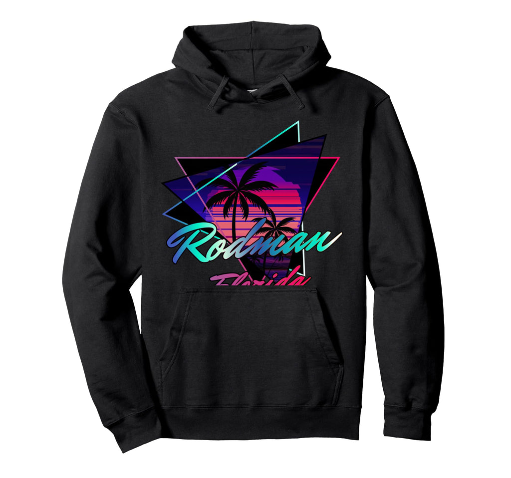 Rodman Florida Sunset Synthwave Vibes Hoodie - Custom Art Print Men Women - T-Shirt, Sweatshirt, Hoodie