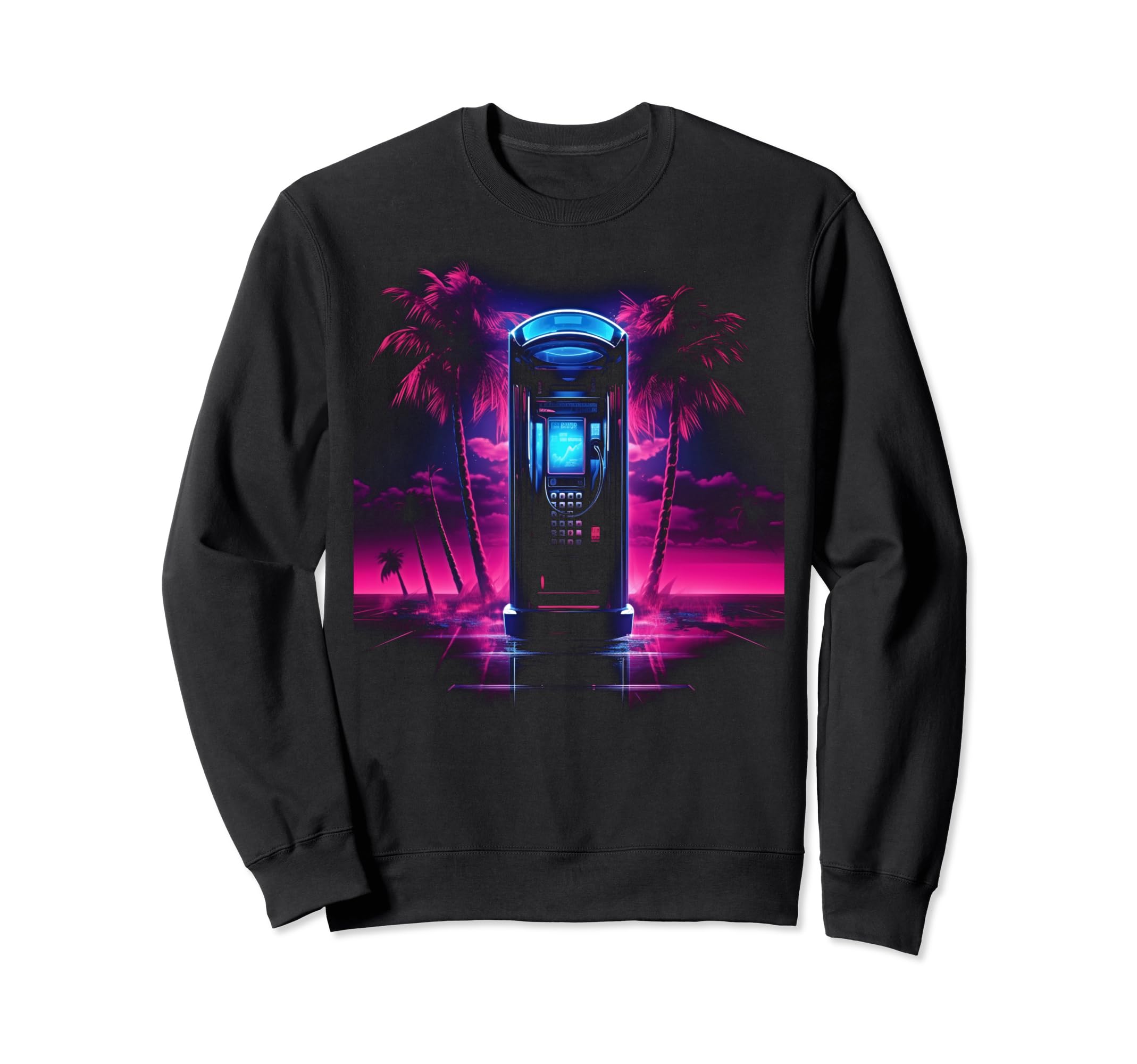 Vaporwave Phone Booth 80S Synthwave 2 Sweatshirt - Streetwear Style Unisex - T-Shirt, Sweatshirt, Hoodie