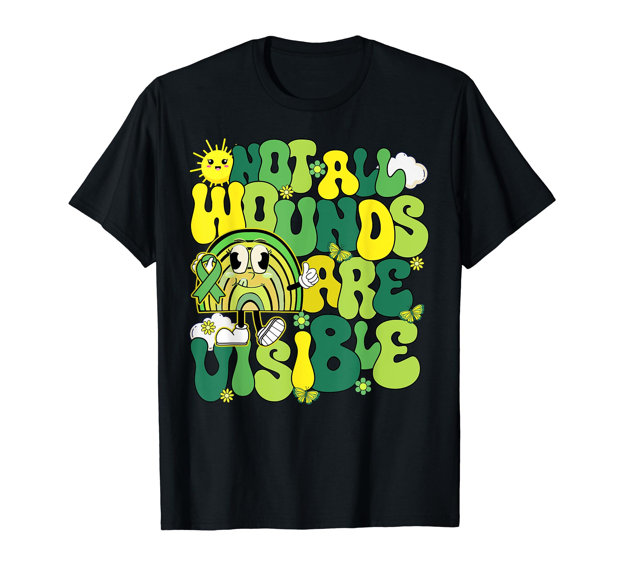 Not All Wounds Are Visible Mental Health T-Shirt - Novelty Apparel Unisex - T-Shirt, Sweatshirt, Hoodie