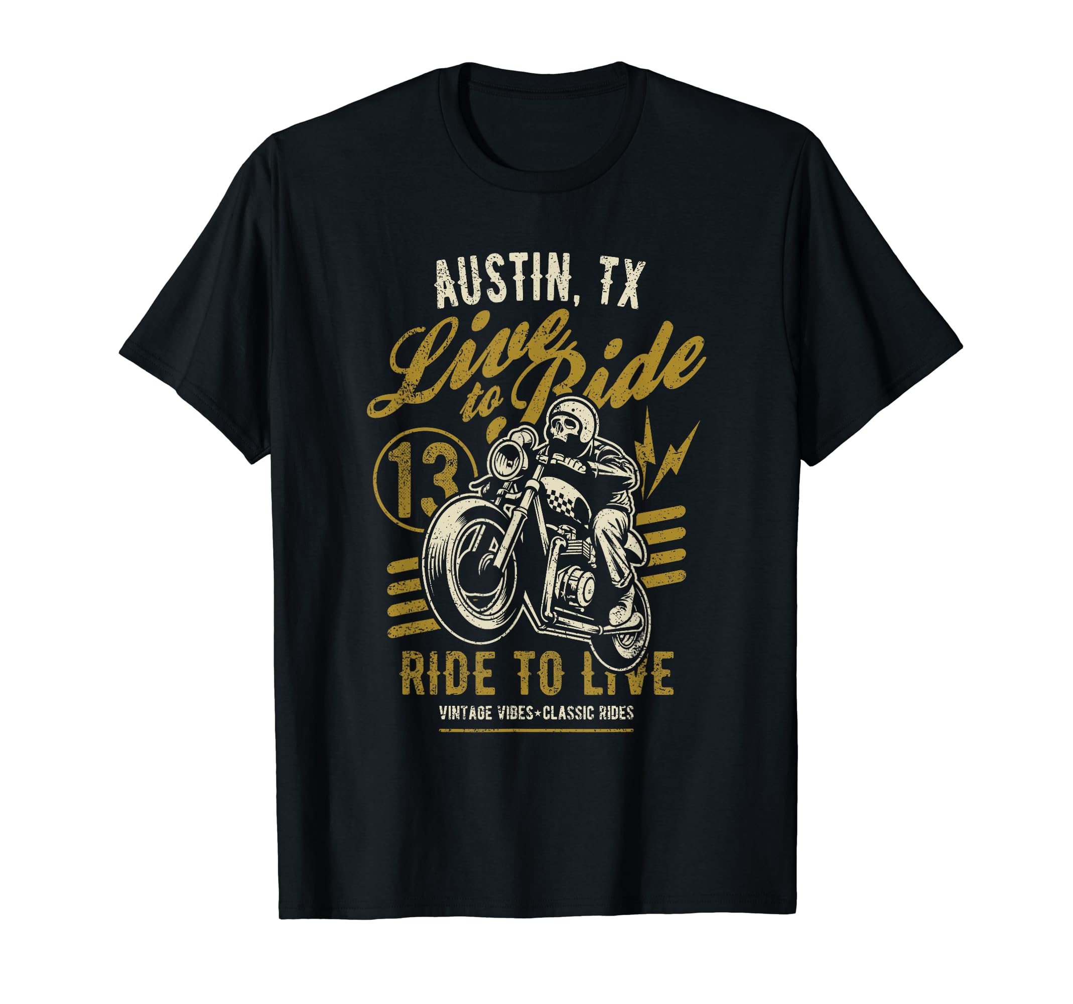 Austin Tx Motorcycle Biker Skull Rider T-Shirt - Aesthetic Graphic Unisex - T-Shirt, Sweatshirt, Hoodie