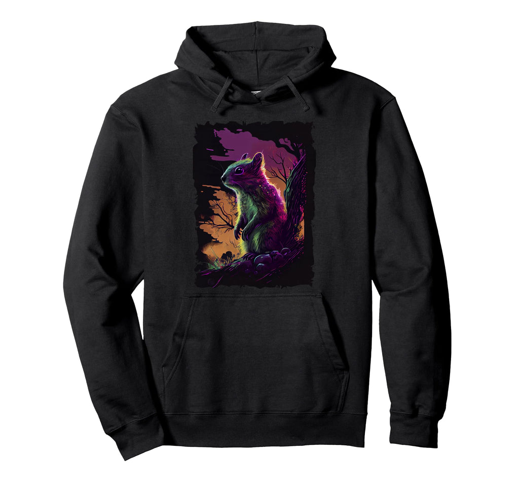 Squirrel Sunset 70S Hoodie - Trendy Graphic for Adults - T-Shirt, Sweatshirt, Hoodie