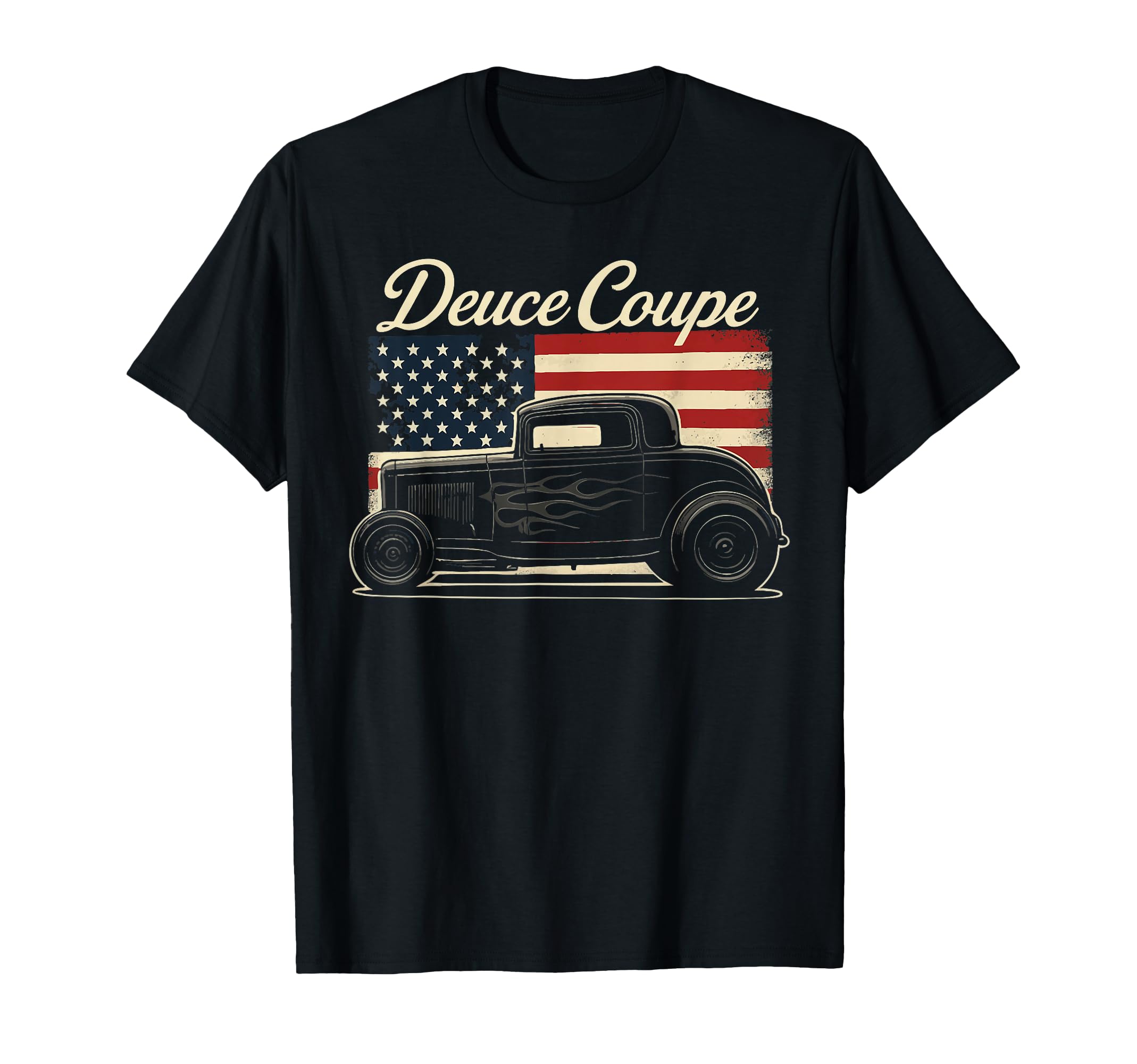 1932 Deuce Coupe American Flag T-Shirt - Casual Everyday Wear for Adults - T-Shirt, Sweatshirt, Hoodie