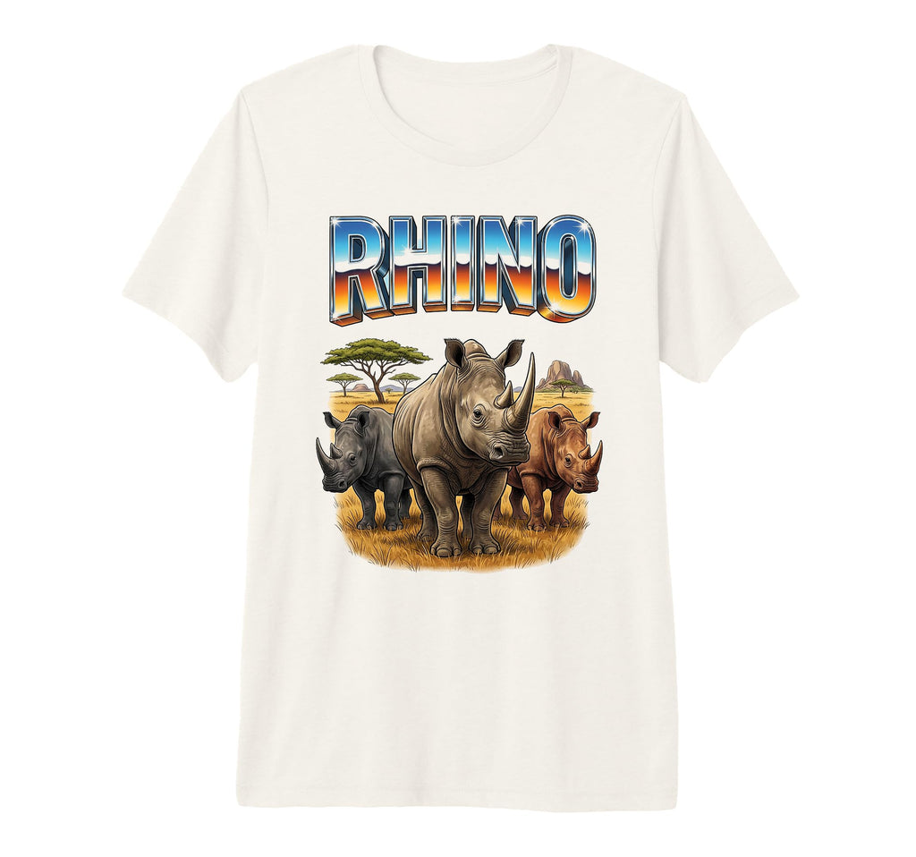 Rhino 70S 90S Rhinoceros Africam T-Shirt - Custom Art Print for Adults - T-Shirt, Sweatshirt, Hoodie