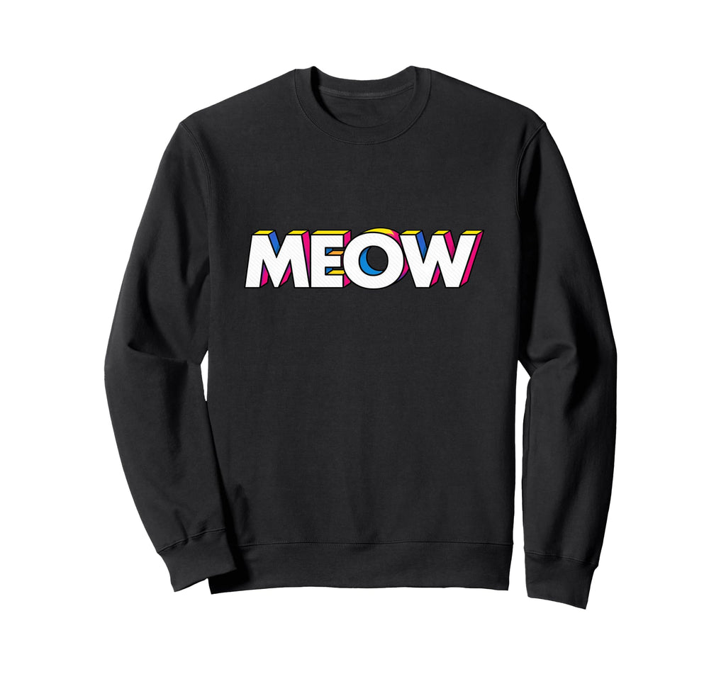Cat Expression Meow Pop Art Sweatshirt - Aesthetic Graphic for Adults - T-Shirt, Sweatshirt, Hoodie