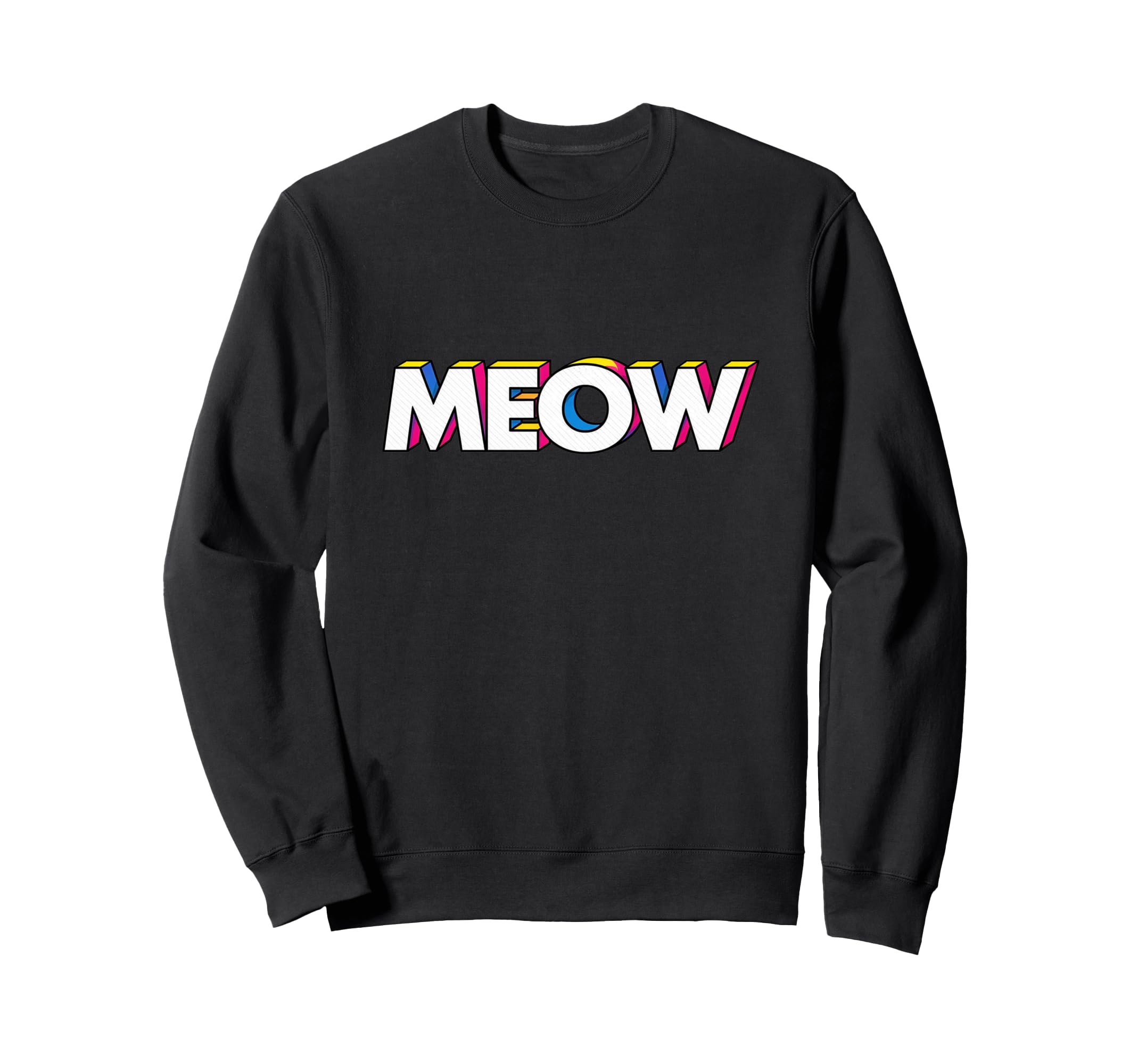 Cat Expression Meow Pop Art Sweatshirt - Aesthetic Graphic for Adults - T-Shirt, Sweatshirt, Hoodie