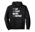 Eat Sleep 80S Repeat Lover Synthwave Hoodie - Aesthetic Graphic Unisex - T-Shirt, Sweatshirt, Hoodie
