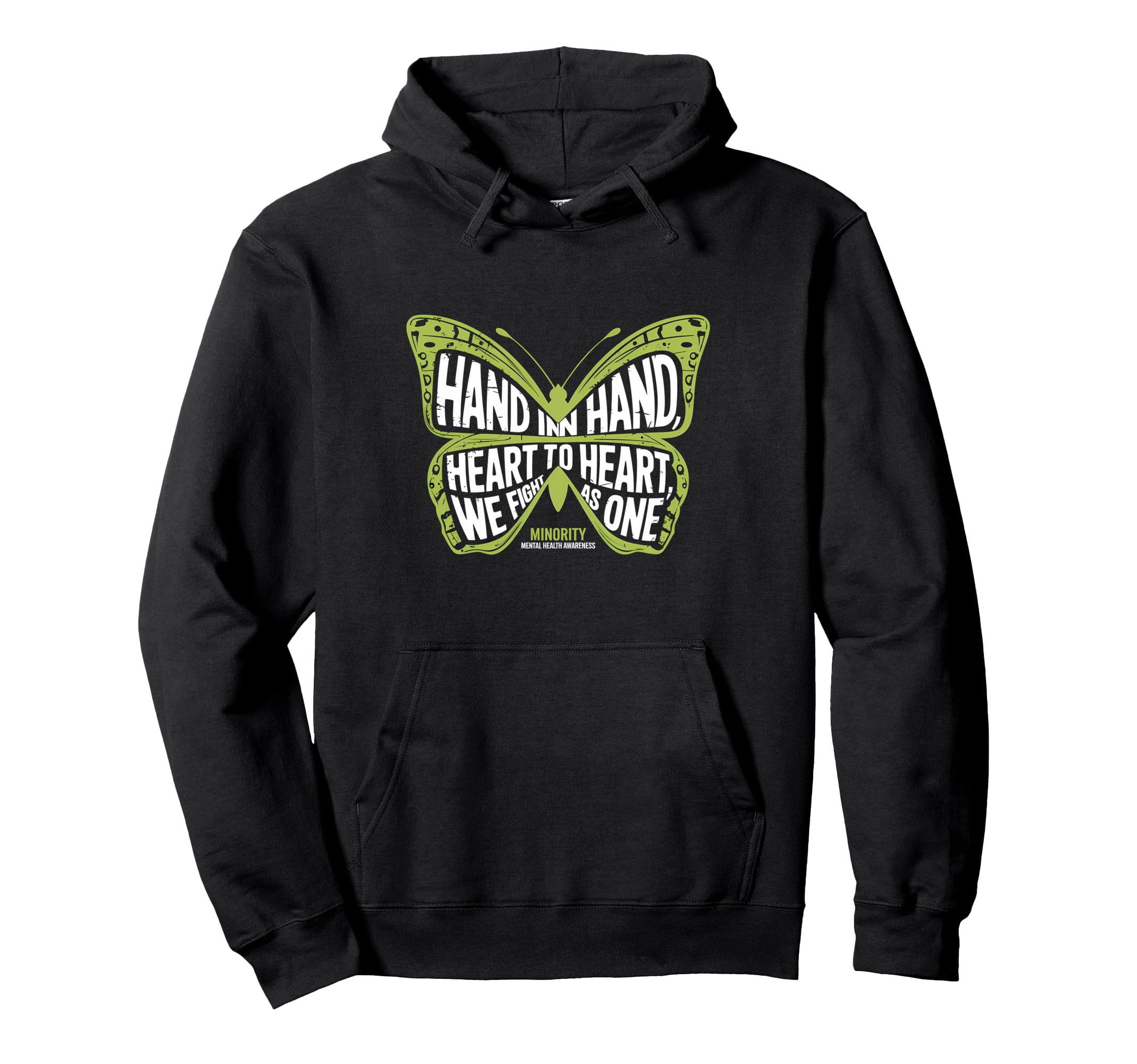 Hand Hand Butterfly Minority Mental Hoodie - Custom Art Print for Adults - T-Shirt, Sweatshirt, Hoodie