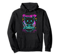 Kawaii Anime Cat Eating Ramen 80S Hoodie - Unique Graphic for Adults - T-Shirt, Sweatshirt, Hoodie