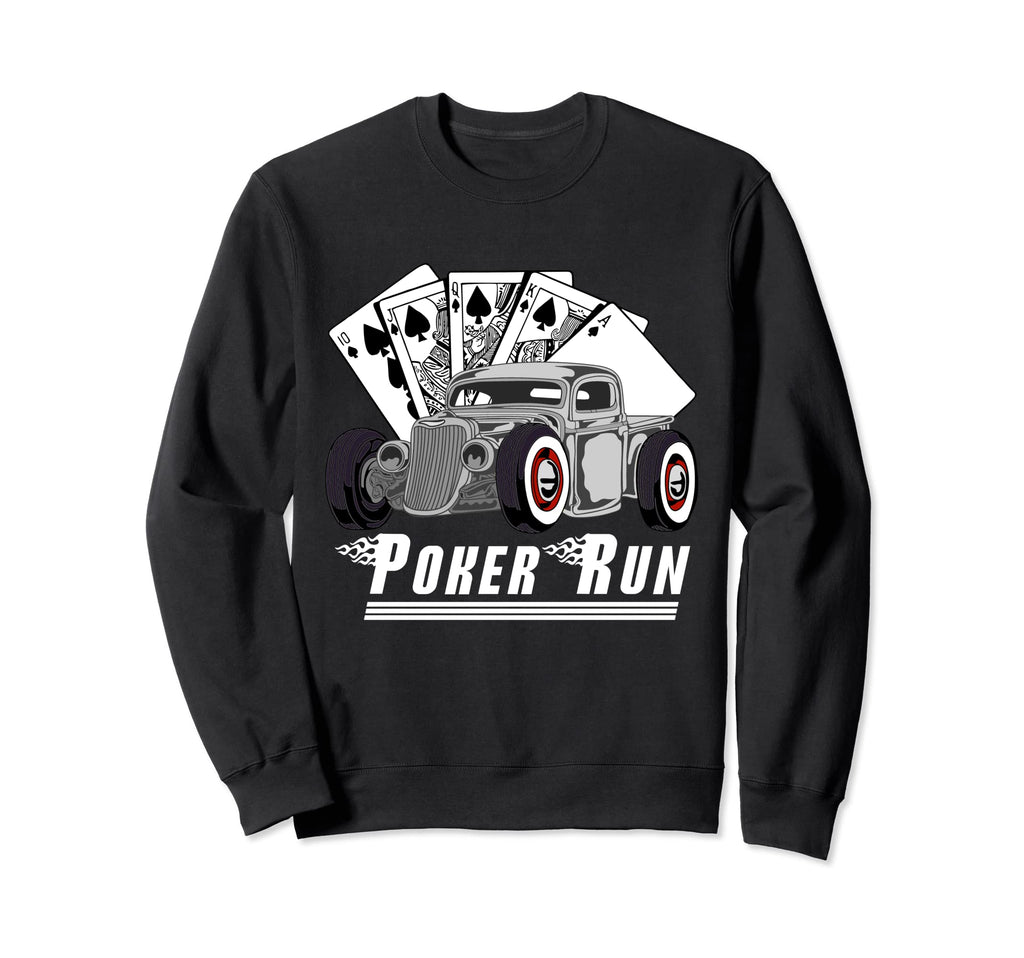 Rat Rod Poker Run Car Show Hot Sweatshirt - Custom Art Print for Adults - T-Shirt, Sweatshirt, Hoodie