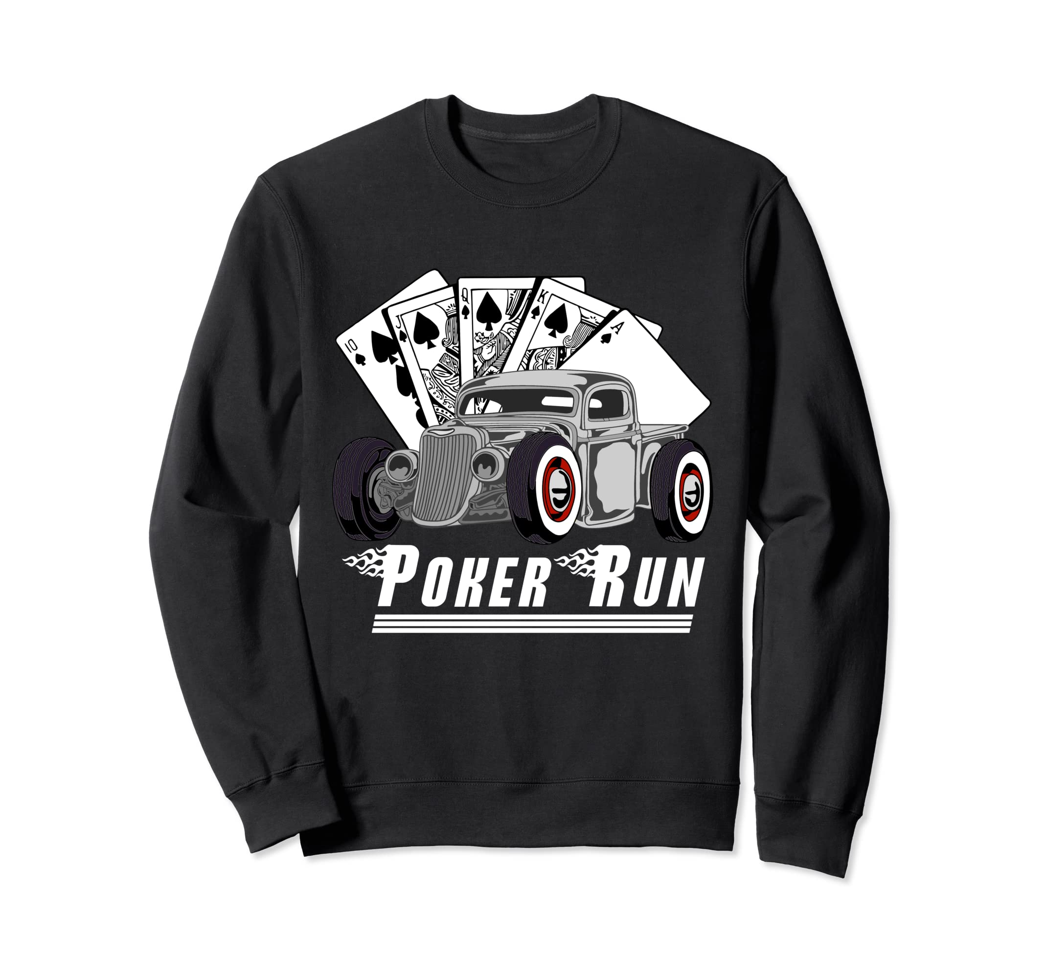 Rat Rod Poker Run Car Show Hot Sweatshirt - Custom Art Print for Adults - T-Shirt, Sweatshirt, Hoodie