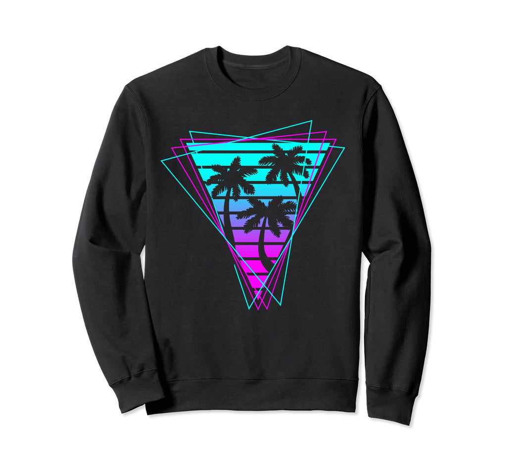 Retrowave Synthwave Vaporwave Palm Trees Sweatshirt - Trendy Graphic Unisex - T-Shirt, Sweatshirt, Hoodie