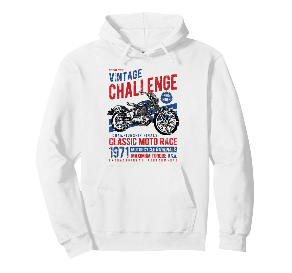 Challenge Motorcycle Race Distressed Hoodie - Streetwear Style Unisex - T-Shirt, Sweatshirt, Hoodie