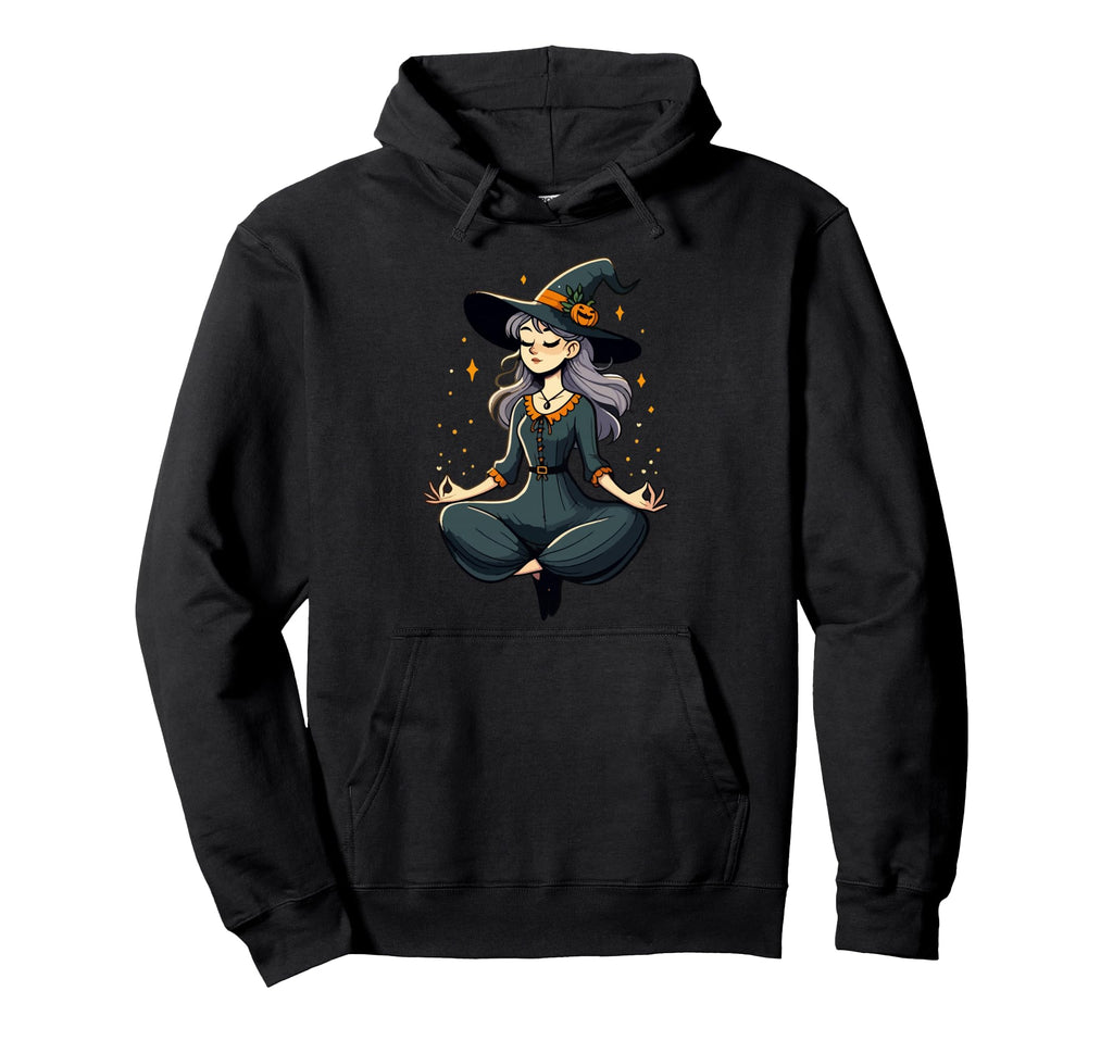Meditation Witch Yoga Pose Relaxing Hoodie - Minimalist Print Men Women - T-Shirt, Sweatshirt, Hoodie