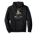 Meditation Witch Yoga Pose Relaxing Hoodie - Minimalist Print Men Women - T-Shirt, Sweatshirt, Hoodie