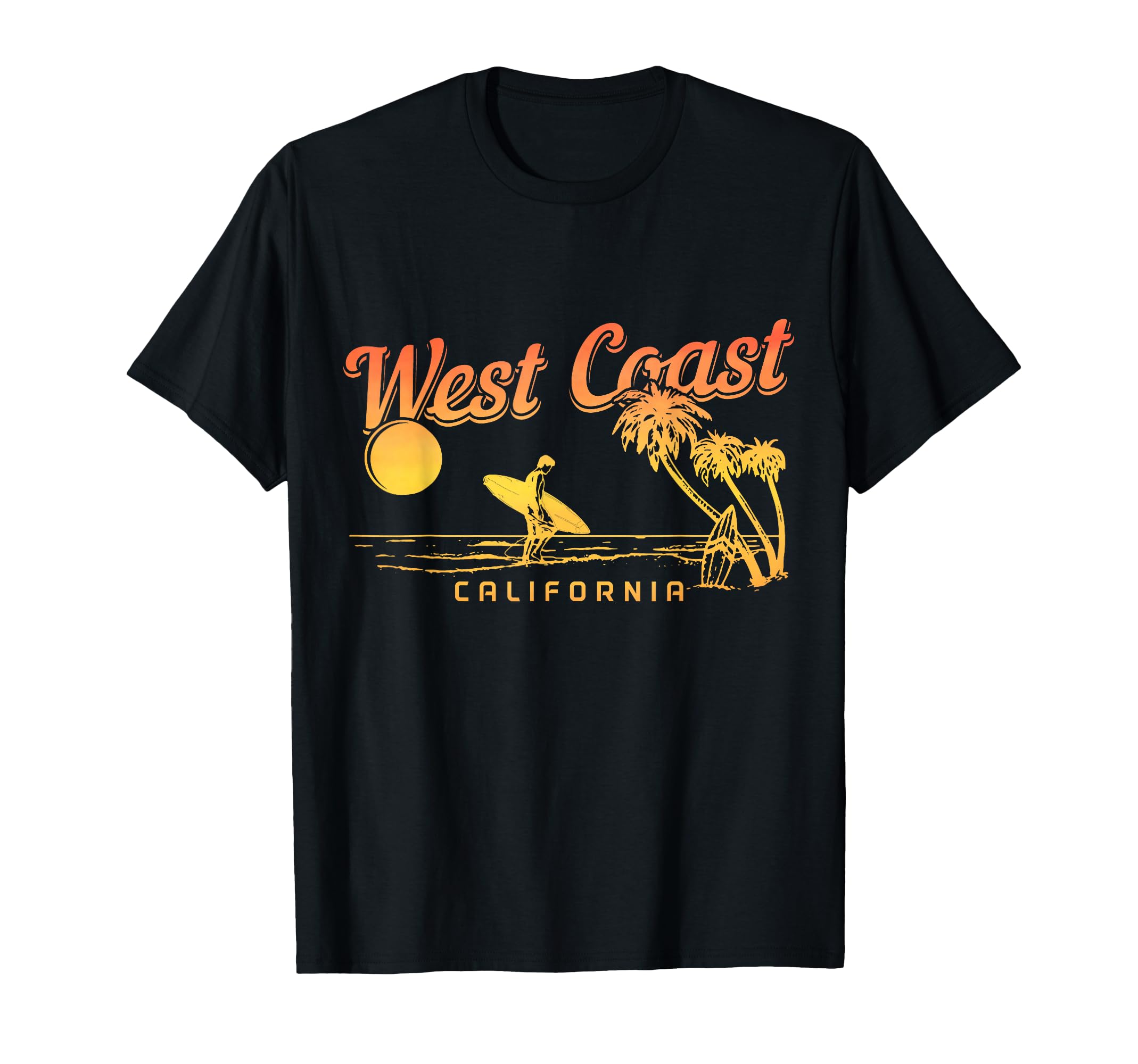 West Coast California Beach Surfing T-Shirt - Aesthetic Graphic Men Women - T-Shirt, Sweatshirt, Hoodie
