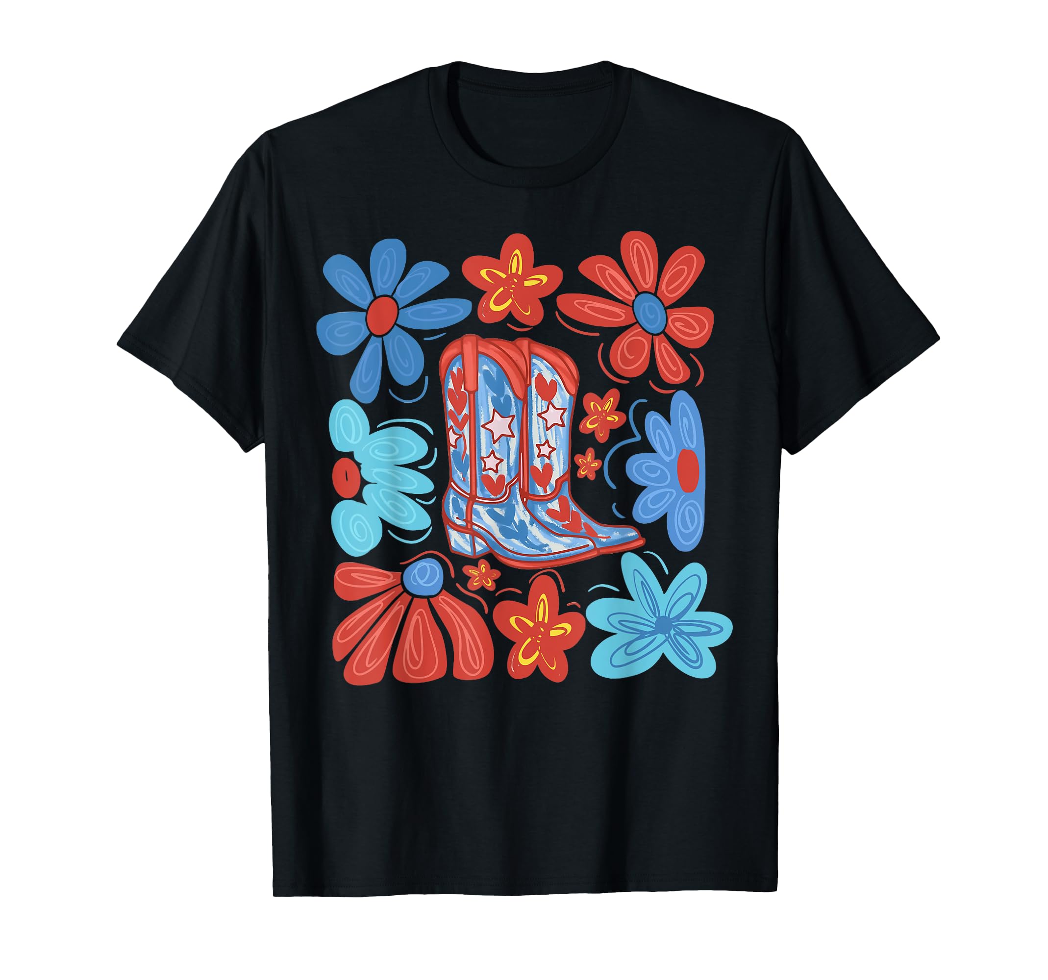 Cowgirl Boots Western Patriotic Fourth T-Shirt - Trendy Graphic Men Women - T-Shirt, Sweatshirt, Hoodie