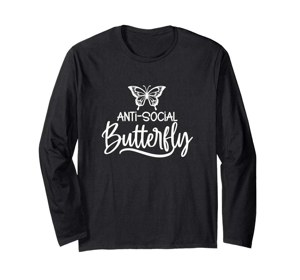 Anti Social Butterfly Funny Introvert T-Shirt - Unique Graphic Unisex - T-Shirt, Sweatshirt, Hoodie