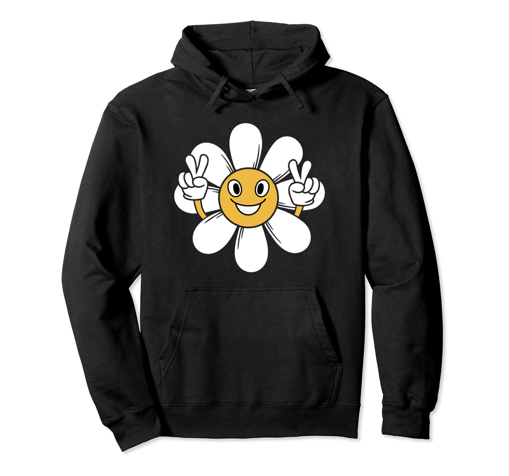 Happy Daisy Flower Yellow Smiling Face Hoodie - Graphic Print for Adults - T-Shirt, Sweatshirt, Hoodie