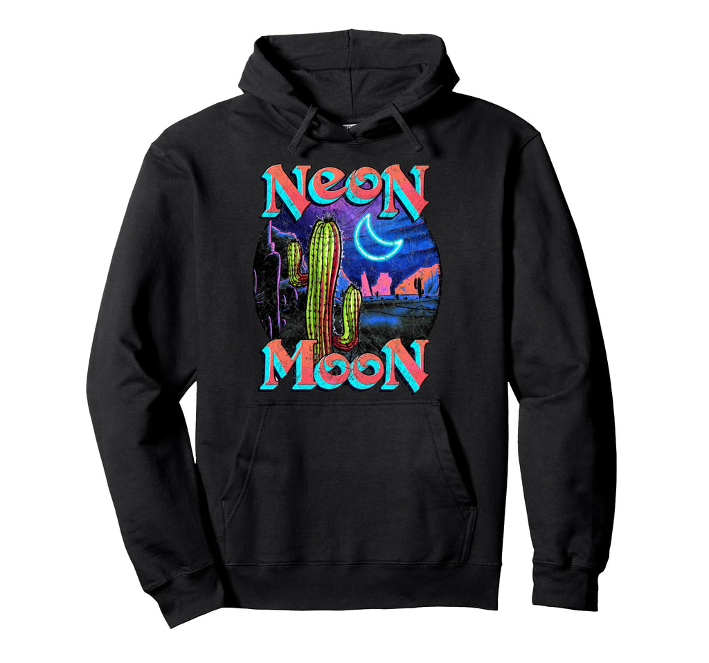 Neon Moon Western Hoodie - Unique Graphic Unisex - T-Shirt, Sweatshirt, Hoodie