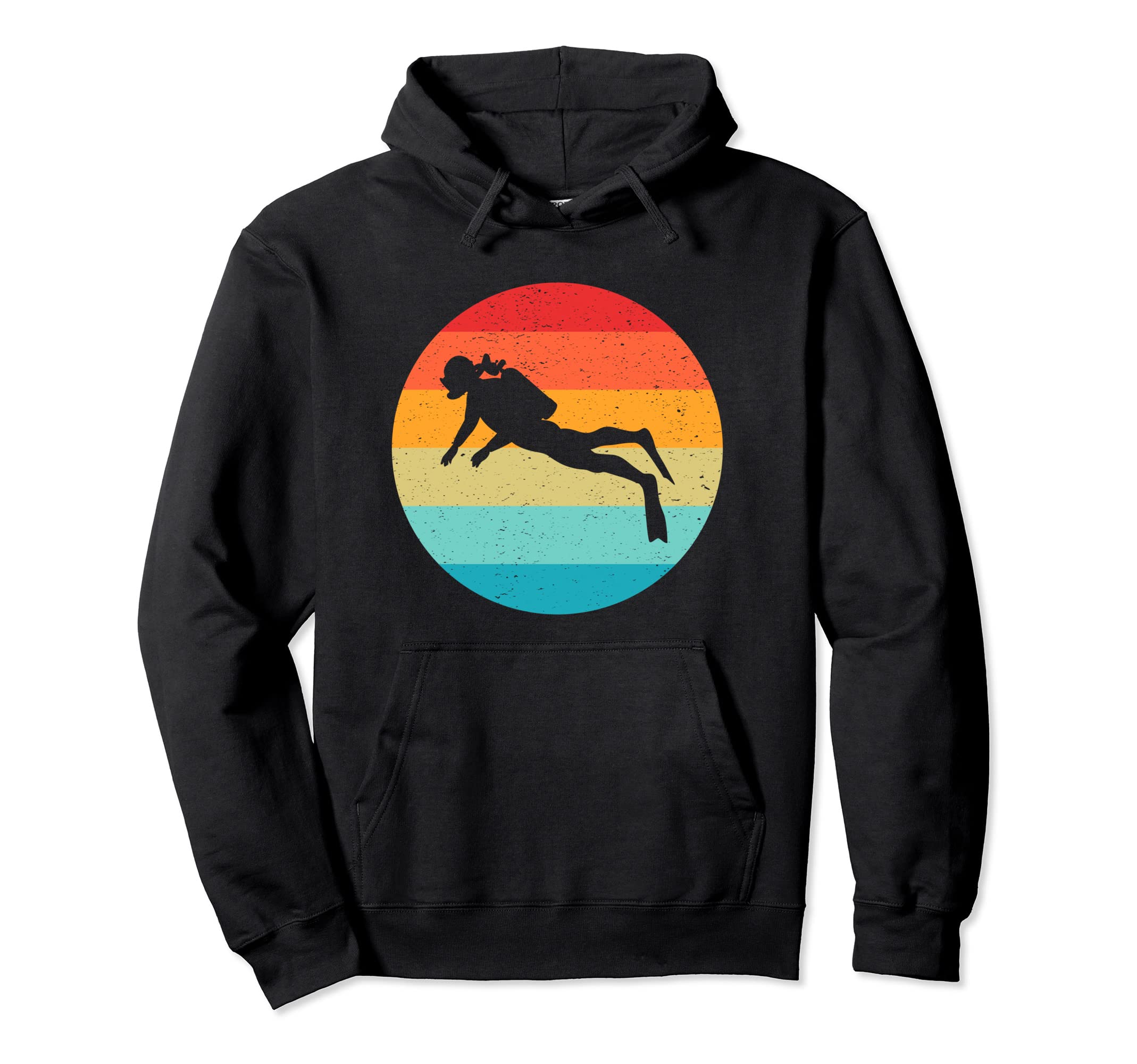 Scuba Diving Silhouette Sunset 80S Hoodie - Unique Graphic for Adults - T-Shirt, Sweatshirt, Hoodie