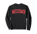 Mccomb Ms Distressed Red Varsity Sweatshirt - Graphic Print for Adults - T-Shirt, Sweatshirt, Hoodie
