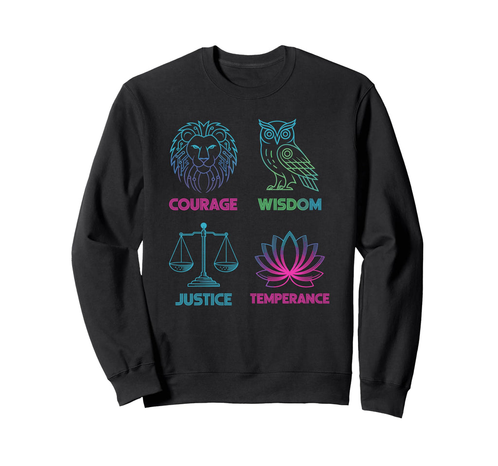 Four Pillars Stoicism Meditation Sweatshirt - Casual Everyday Wear Unisex - T-Shirt, Sweatshirt, Hoodie