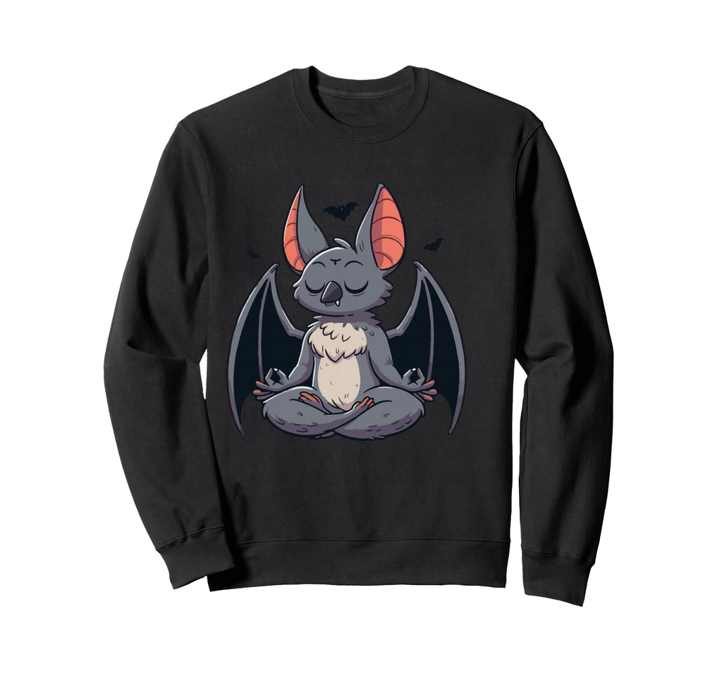 Meditation Bat Yoga Pose Relaxing Sweatshirt - Unique Graphic for Adults - T-Shirt, Sweatshirt, Hoodie