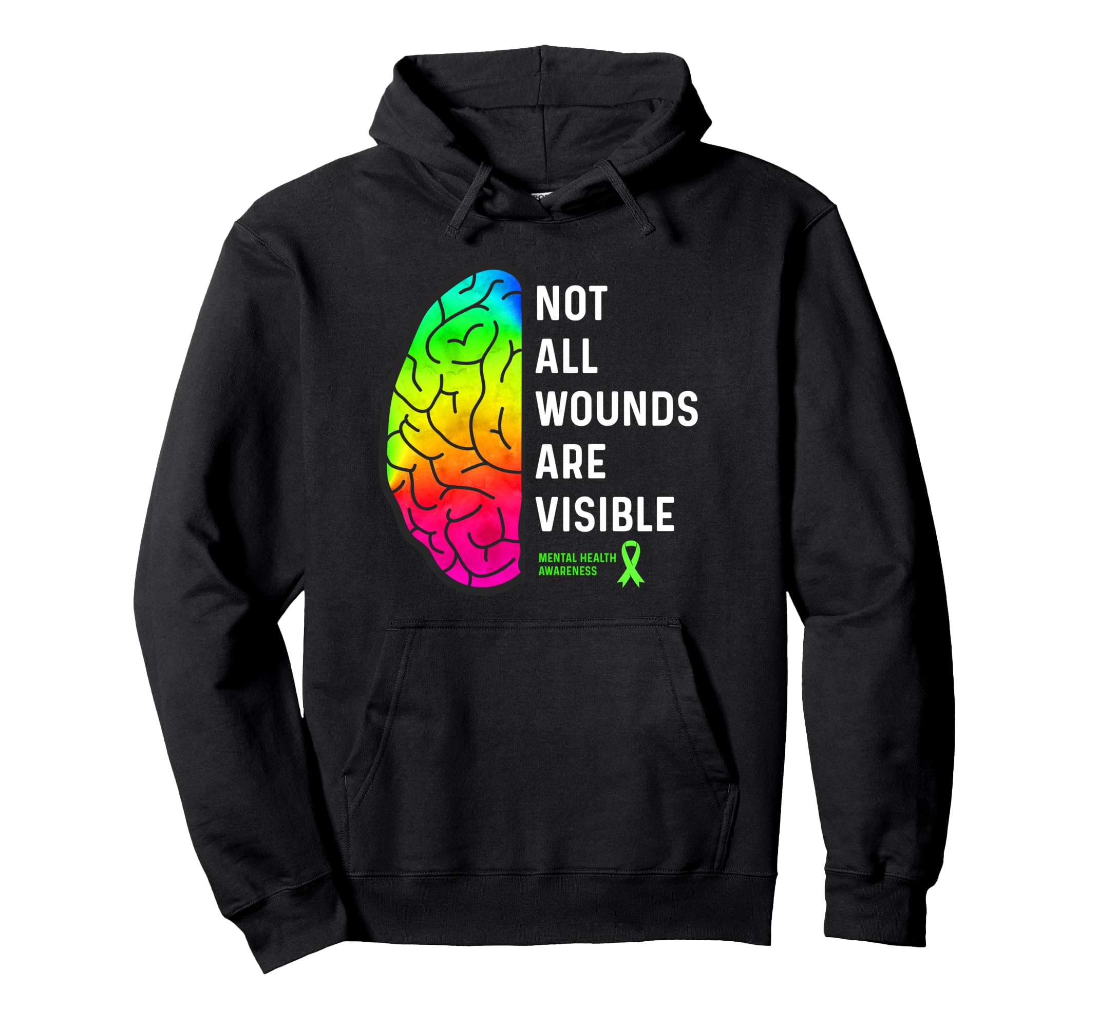 Not All Wounds Are Visible Mental Health Hoodie - Minimalist Print Unisex - T-Shirt, Sweatshirt, Hoodie