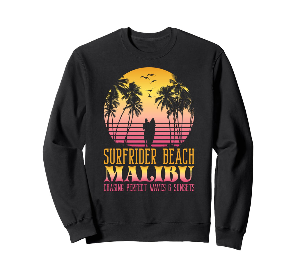Waves Sunsets Surfrider Beach Malibu Sweatshirt - Graphic Print for Adults - T-Shirt, Sweatshirt, Hoodie