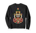 Tiger X Dagger X Rose Traditional Sweatshirt - Aesthetic Graphic Men Women - T-Shirt, Sweatshirt, Hoodie