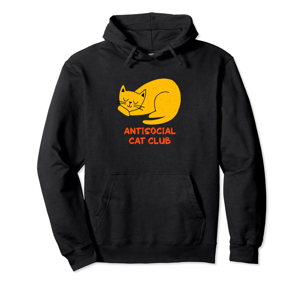 Antisocial Cat Club Introvert Cat Hoodie - Casual Everyday Wear for Adults - T-Shirt, Sweatshirt, Hoodie