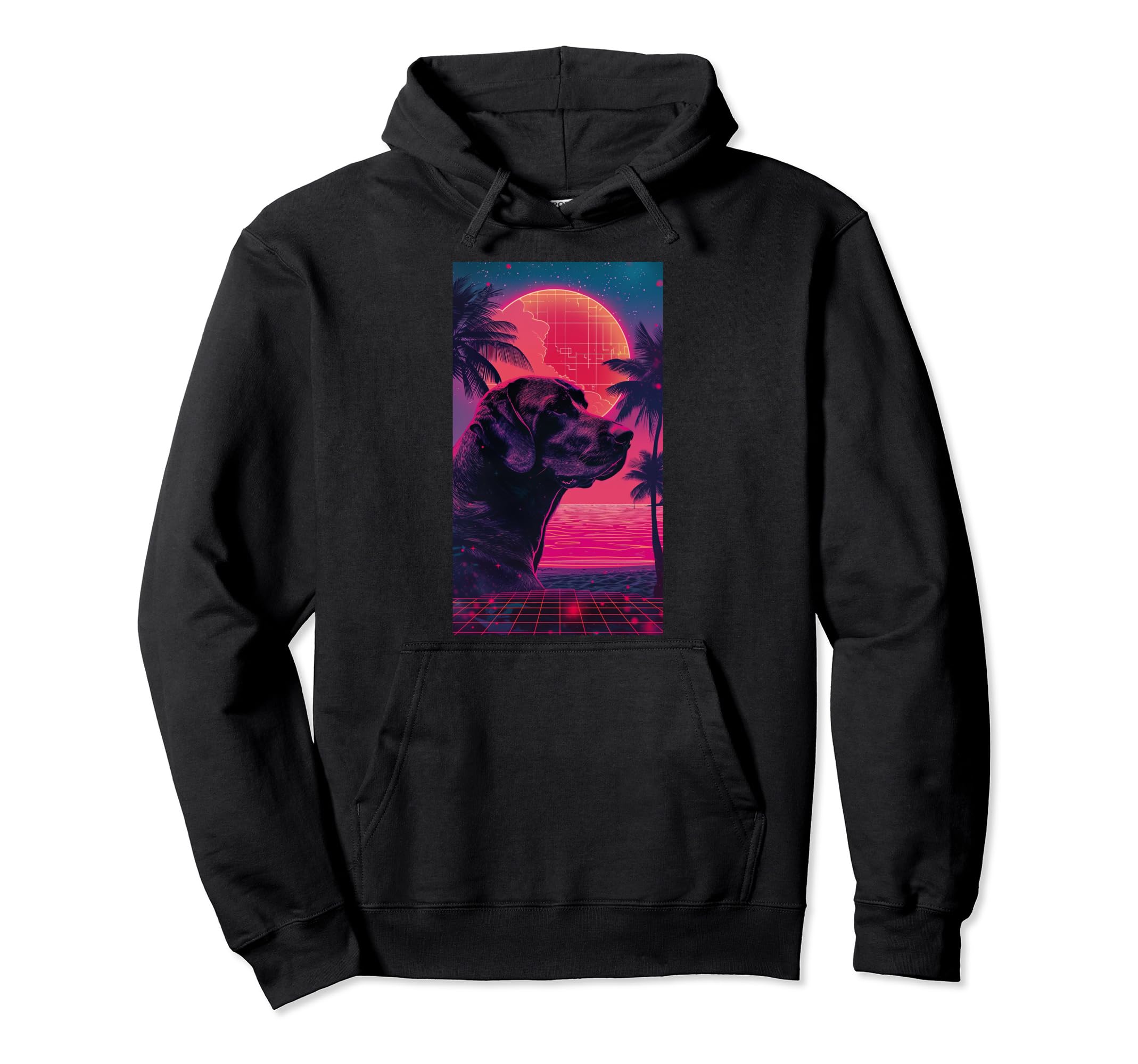 Rhodesian Ridgeback Vaporwave Dog Pet Lover Hoodie - Trendy Graphic Unisex - T-Shirt, Sweatshirt, Hoodie